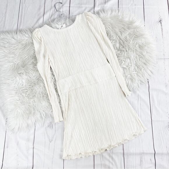 LoveShackFancy‎ Carleen Women's Puffed Sleeve Scoop Neck Mini Dress Size 4 - Picture 4 of 5